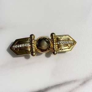 Vintage Gay Boyer 1985 2 Piece Rhinestone Geometric Luxury 3.5” Belt Buckle New